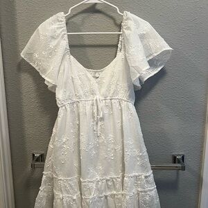 Altar'd State White Embroidered Mini Dress